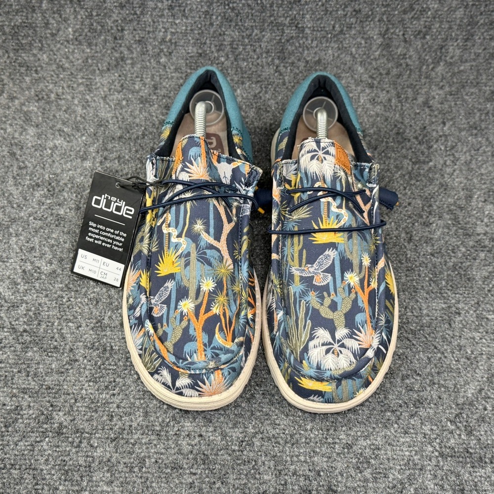 Hey Dude Wally Funk Oasis Shoes Mens 11 Blue Comfort Lightweight Slip On Sneaker - Picture 3 of 15
